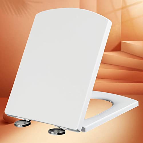 Wc Sitz mit Absenkautomatik Antibakteriell Toilettendeckel Antibakterieller Toilettensitze Abnehmbare Rutschfester Nachhaltiger Wc Deckel Top-Installation,white-37 * 47cm