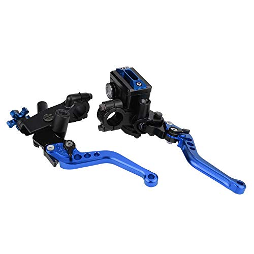 Qiilu 1 Paar Universal-Brems- und Kupplunghebel für Motorräder mit 7/8-Zoll-Lenker (22 mm), für Hauptbremszylinder (Blau).