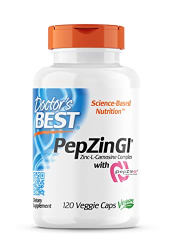Doctor's Best, PepZinGl, Zink-L-Carnosin Komplex, 120 vegane Kapseln, Laborgeprüft, Mineralien, Glutenfrei, Sojafrei, Vegetarisch