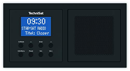 TechniSat Digitradio UP 1 DAB Unterputzradio (Radio zur Anbringung in jeder Doppel-Unterputzdose, DAB+, UKW, Bluetooth, Wecker, 2 Watt RMS) schwarz