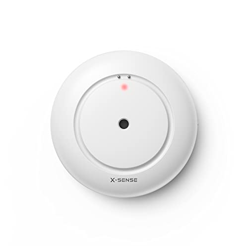 X-Sense Smart Home Wasser-Sensor-Alarm, WLAN-Wasserleckmelder, kompakter Überschwemmungssensor mit Einstellbarer Lautstärke von bis zu 110 dB sowie 500 m Reichweite, für Küchen, Keller und Badezimmer
