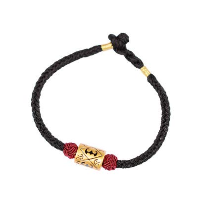 CAZARU Gewebtes Armband schwarz, buddhistische Glücksarmbänder mit 925er Sterlingsilber-Accessoires für Damen und Herren.Einstellbare Größe für Fast Jede Hand.Handgefertigt aus Schnur