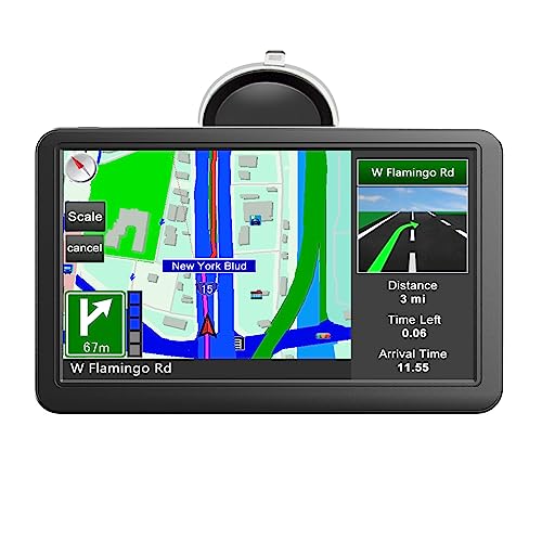 AWESAFE 7 Zoll Navigationsgerät mit Bluetooth 2023 Karte für Auto LKW GPS Navigation mit Europa Karten, Lebenslang kostenloser Kartenupdates, Blitzerwarnung Spracheführung