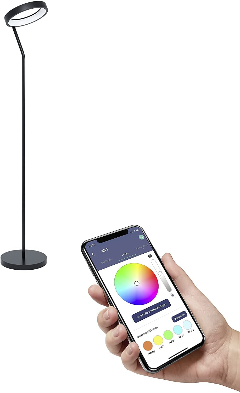 EGLO connect.z Smart-Home LED Stehlampe Marghera-Z, Standleuchte, ZigBee, App und Sprachsteuerung Alexa, Lichtfarbe einstellbar (warmweiß-kaltweiß), RGB, dimmbar