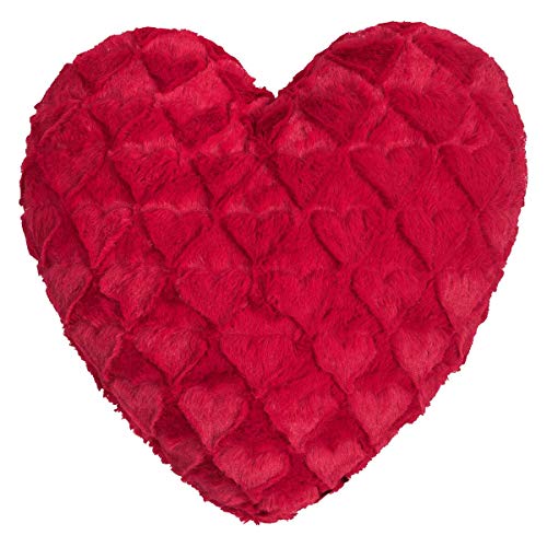 MAGMA Dekokissen Fluffy Hearts rot, Dekokissen gefüllt 40x35 cm