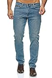 BARBONS Herren Jeans - Bügelleicht - Slim-Fit Stretch - Business Freizeit - Hochwertige Jeans-Hose 05-hellblau 38W / 34L