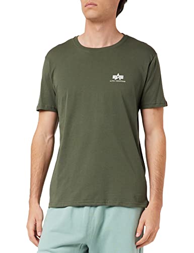 ALPHA INDUSTRIES Herren Basic T Small Logo T-Shirt, Olive, 3 XL