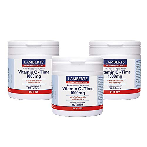 [3er Pack] Lamberts Vitamin C Time Release 1000mg 180 Tabletten | 3x180 Tabletten