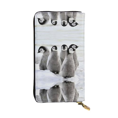 Stilvolle und personalisierte Leder-Clutch, niedliche Otter-Geldbörse, einfach zu tragen., Kaiser Pinguin, Einheitsgröße