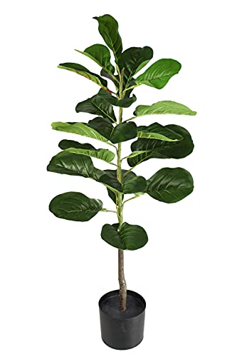 Künstliche Pflanze 95 cm Ficus Lyrata Kunstpflanze Zimmerpflanze Dekopflanze Gummibaum Dekopflanze