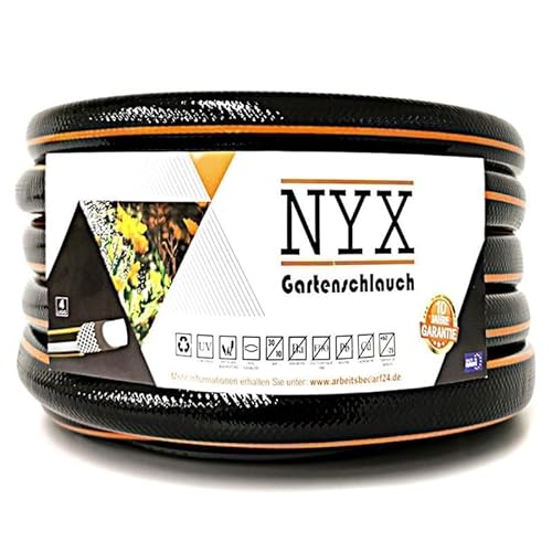 Gartenschlauch 3/4" NYX Premium 10 Jahre Garantie 4 lagig Wasserschlauch Bewässerungsschlauch schwarz/orange (50)