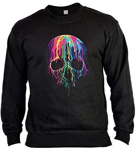 Pop Art Style Sweatshirt Neon Skull Sweater 4 Heroes Geburtstag Geschenk geil bedruckt