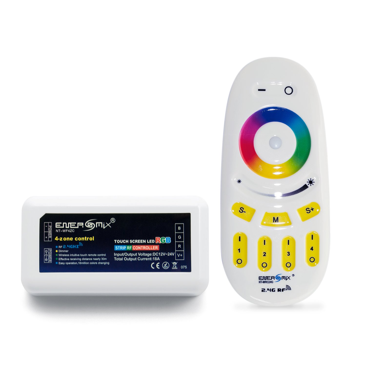 Energmix 4 Zonnen LED RGB Controller Steuergerät Dimmer mit Touchscreen Fernbedienung Touch Bedienung