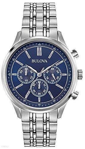 Bulova Herren Chronograph Quarz Uhr mit Edelstahl Armband 96A210