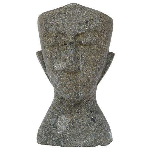 STONE art & more Pflanztopf Abstrakter Kopf, H 30 cm, grüner Lavastein, Basanit, Steinmetzarbeit, frostfest