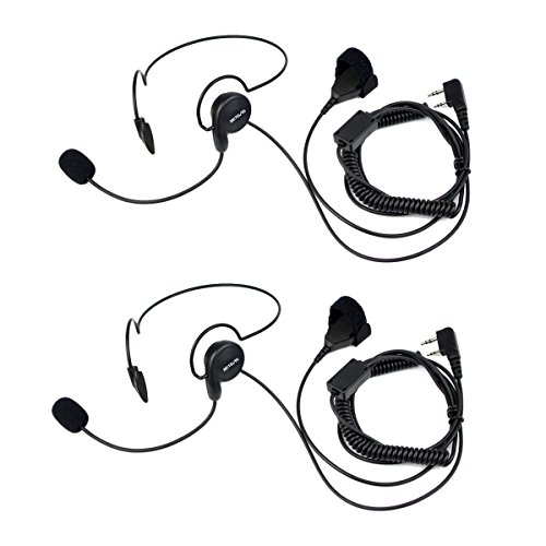 Retevis Funkgerät Headset mit Mikrofon Finger PTT 2 Pin Kopfhörer Kompatibel mit Retevis RT24 RT22 RT27 RT21 RT28 RT617 BF-88E BF-888S Kenwood TK-3401D Tyhbelle Walkie Talkies(2 Stk.)