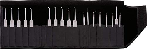 Multipick ELITE 19 - Meister-Pickset 19-tlg - Lockpicking-Dietrich-Set - Picks aus 0.4 + 0.6 mm hochwertigstem Federstahl - Profi Lockpick Werkzeug Kit - Made in Germany