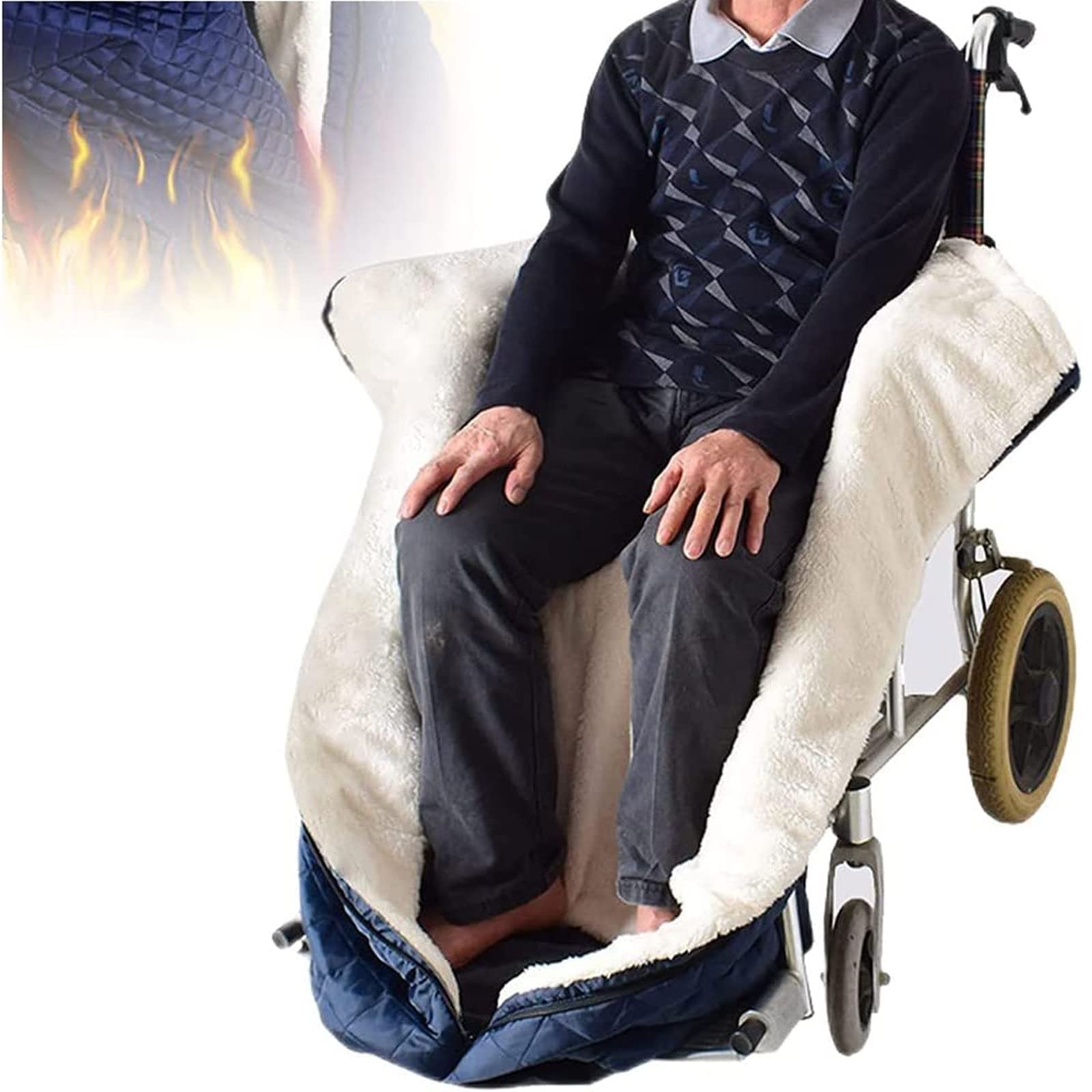 Rollstuhldecke Erwachsene Winter, Wasserdichte Mit Fleece Gefütterte Rollstuhldecke Beindecke Tragbare Winter Warm Rollstuhlsack Schlupfsack Rollstuhl-Zubehör Für Patienten, Älteste, Kaltes Wetter