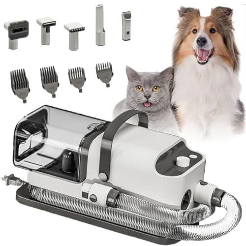Hundepflege -Vakuum -Kit,Hundepfotenpflege -Kit,Saug 99% Haustierhaar,52 Db Stille,Hundepfleger Clippers Professional,5 Pflegewerkzeuge,FüR Hunde,Katzen Und Andere Haustiere