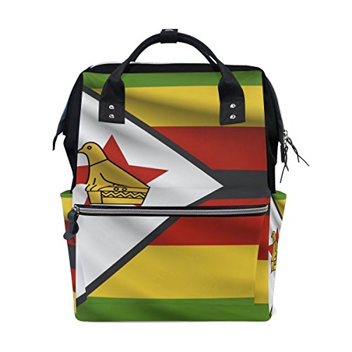Zimbabwe Flag Mommy Bags Muttertasche Reiserucksack Windeltasche Daypack Windeltasche für Babypflege