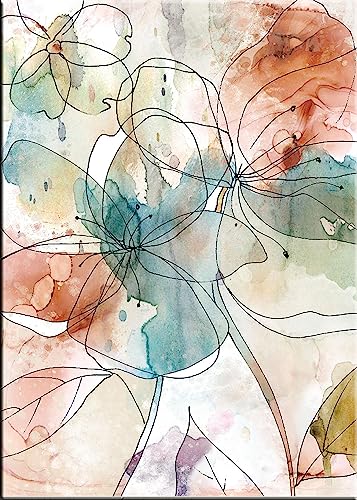 artissimo, Kunst-Edition, hochwertiges Leinwand-Bild 50x70 cm, AG4508, Carol Robinson: Floral Flow II, modernes Wand-Bild, pastell, Blumen