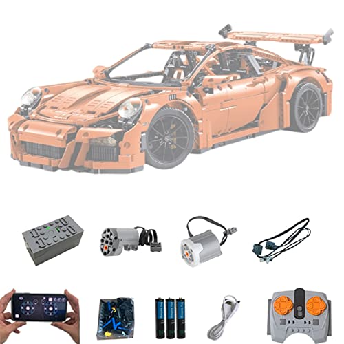 Motor und Fernbedienung Upgrade Zubehör für Lego Technic 42056 Porsche 911 GT3 RS, Fernbedienung und APP-Steuerung, Power Functions Motor Set Kompatibel mit Lego 42056(Nicht Enthalten Modell)