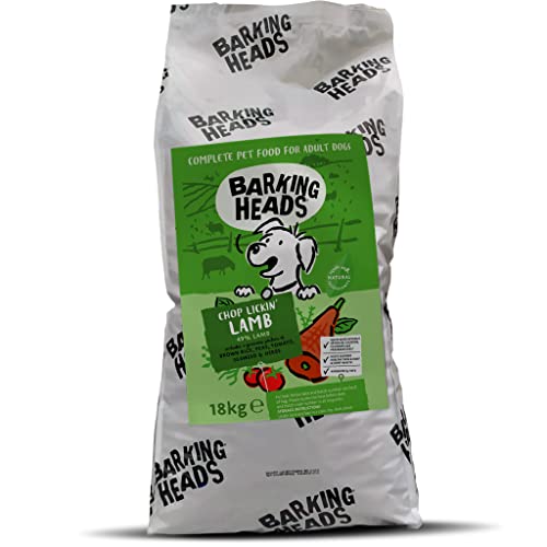 Barking Heads Hundefutter Trocken Getreidefrei - Legendäres Lamm - 100% Natürlich, Grasgefüttertes Lamm, ohne künstliche Geschmacksverstärker, für gesunde Gelenke, 18kg