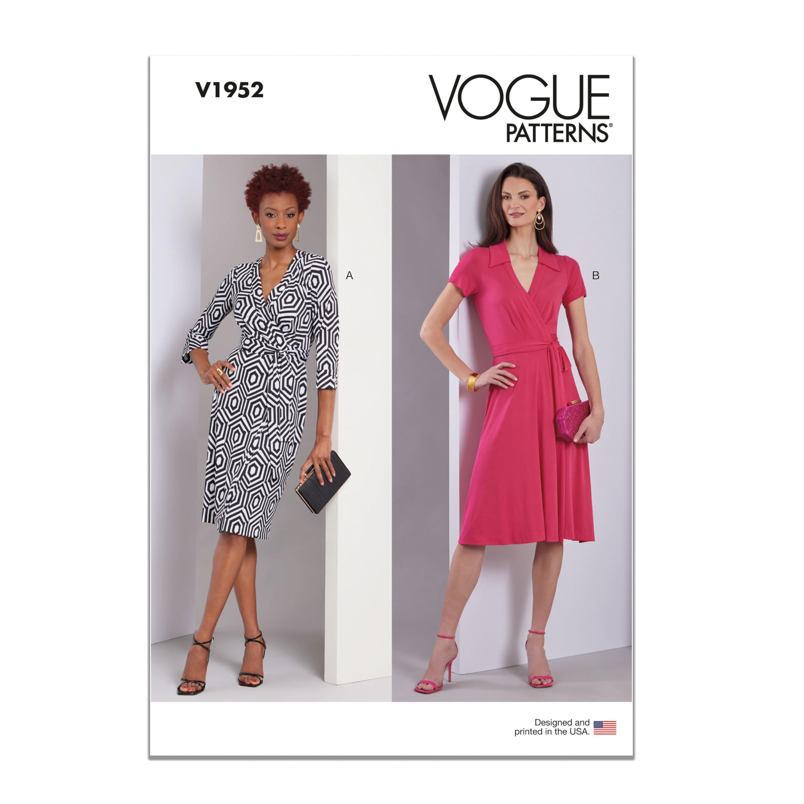 Vogue Schnittmuster-Paket für Wickelkleider, Designcode V1952, Größen 34-36-40-42