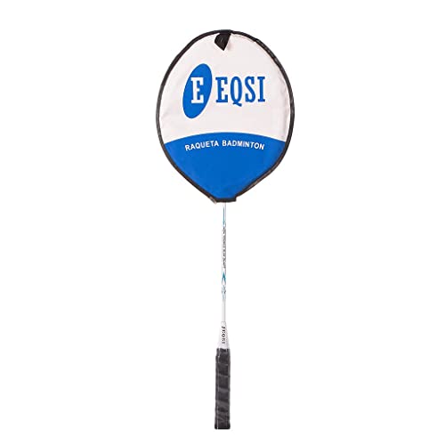 Eqsi Badminton Schläger mit Badminto-Hülle, Weiß, Einheitsgröße