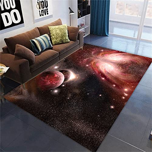 Galaxy Starry Wohnzimmer Teppich Großer Planet Kinderzimmerteppich Earth Star Area Teppich Kinderzimmer Teppich Gaming Zone rutschfeste Bodenmatte Korridor Küche Fußmatte (100 x 150 cm, Farbe 3)