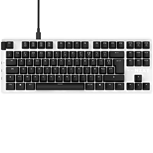 NZXT Function TKL Mechanische PC Gaming Tastatur - beleuchtet - lineare RGB Schalter - MX kompatible Schalter - Hot Swap - Robustes Aluminium Cover - Mechanical Gaming Keyboard | FR (AZERTY) Weiß