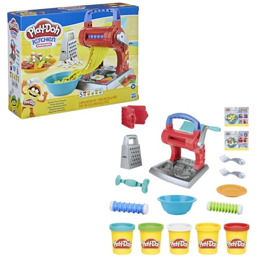 Play-Doh Kitchen Creations Super Nudelmaschine Spielset für Kinder ab 3 Jahren mit 5 Farben