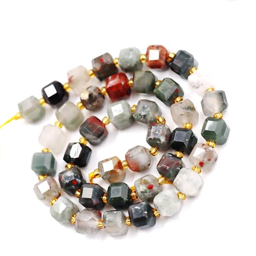 Fukugems Naturstein perlen für schmuckherstellung, verkauft pro Bag 5 Stränge Innen, facettierter Würfel African Bloodstone 8mm
