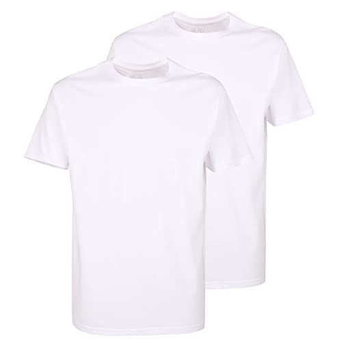 Ceceba Herren T-Shirt, Kurzarm, Baumwolle, Single Jersey, weiß Uni, 2er Pack 64