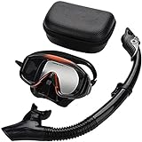 Adult Snorkel Set, Dry Top Snorkel Mask Tempered Glass Anti-Fog Diving Goggles Snorkeling Gear Free Breathing, for Men and Women Swimming Diving Scuba,Constructive23