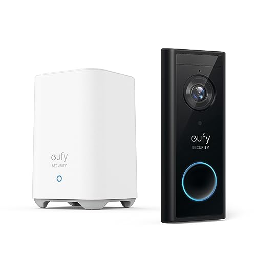eufy Security, Kabellose Video-Türklingel mit Akku, 2K HD, ohne monatliche Gebühren, smarte Personenerkennung, beidseitige Audiofunktion, kinderleichte Installation