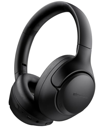 Boompods Orbit ANC - Over Ear Active Noise Cancelling Kopfhörer - Leichte Kabellose Over-Ear-Kopfhörer mit Mikrofon, Bluetooth-Kopfhörer, USB-C-Aufladung, 18+ Stunden Sound/Musikwiedergabe, Schwarz