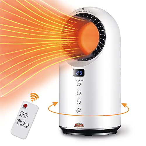 MAUK® Bladeless Fan Heater | Heizlüfter & Design Smart PTC Ventilator 2 in 1 | elektrisch leise | mit Timer & Fernbedienung