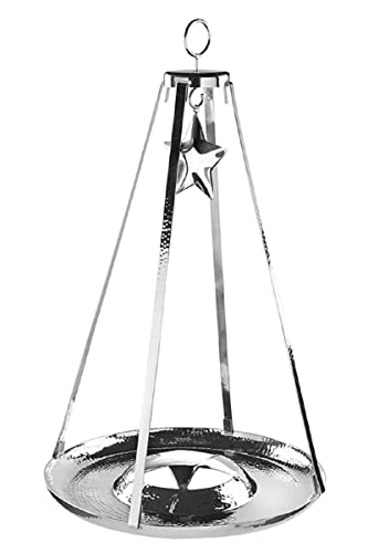 Fink - Dekokranz, Adventskranz - Carol - zum individuellen Bestücken - Metall - Silber - Höhe 67 cm - Ø 42 cm