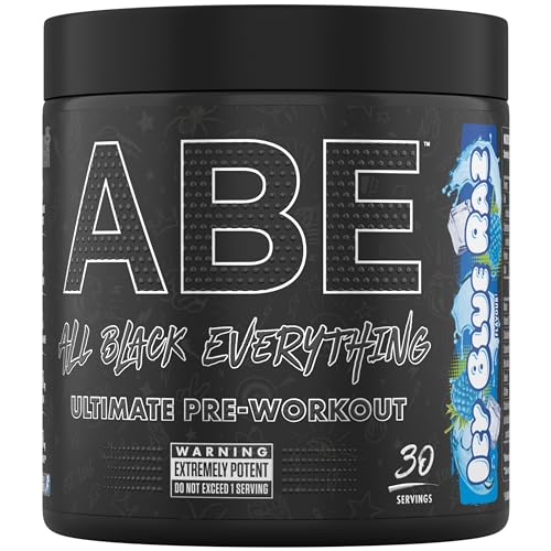 Applied Nutrition ABE Pre Workout Pulver - Pre Booster für Energie & Leistung mit Citrullin, Kreatin Monohydrat, Beta Alanin (375 g – 30 Portionen)(Icy Blue Raz)