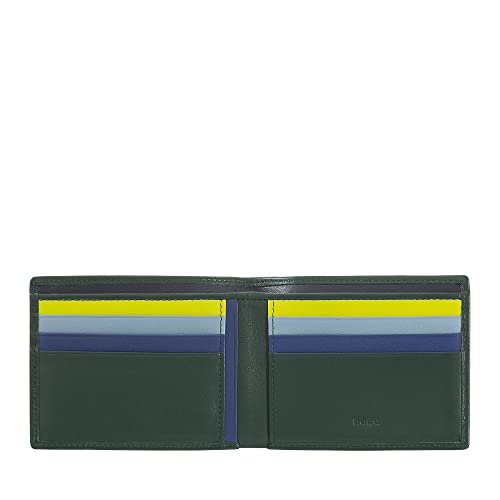 DUDU Herren Brieftasche RFID-Schutz abgeschirmt aus Leder Klein platzsparend mit Kreditkarten-Fächern Mangrove