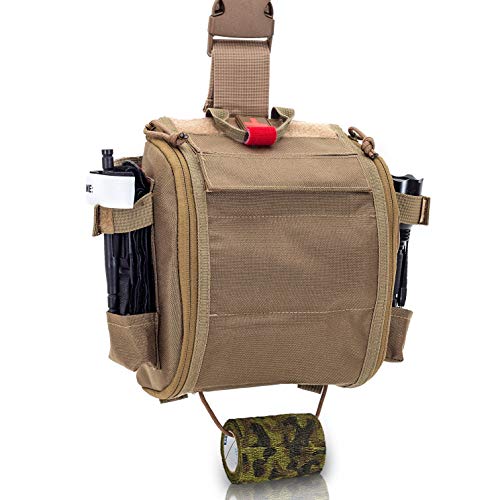 Elite Bags – QUICKAID´S, Medizinische Beinbandage mit Molle-System (Braun Coyote)