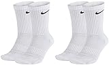 Nike 4 Paar Herren Damen Socken Lang SX4508 weiß oder schwarz, Größe:34-38, Sockenpakete:4 Paar weiss