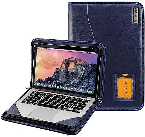 Broonel - Contour Series - Blau Leder Laptop Fall/Hülse - Kompatibel mit dem Lenovo ThinkPad E16 16" Laptop