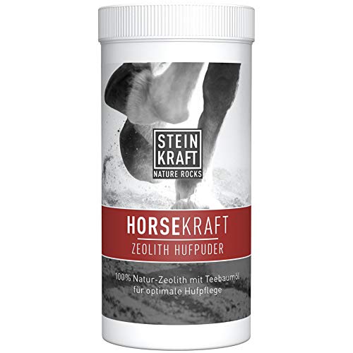 STEINKRAFT ZEOLITH Pferde HUFPUDER I 100% reines Zeolith mit Teebaumöl I optimale Hufpflege bei feuchten Hufen und Strahlfäule