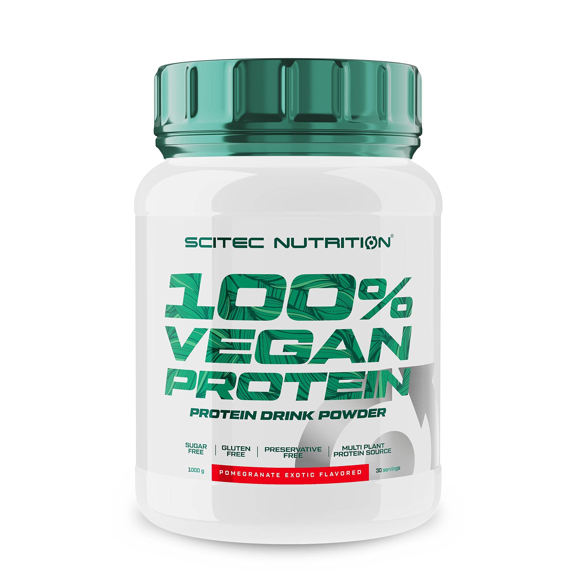Scitec Nutrition 100% Vegan Protein - 5 pflanzliche Proteinquellen - angereichert mit Vitamin B12-33g pro Portion - Vegan, 1 kg, Exotischer Granatapfel