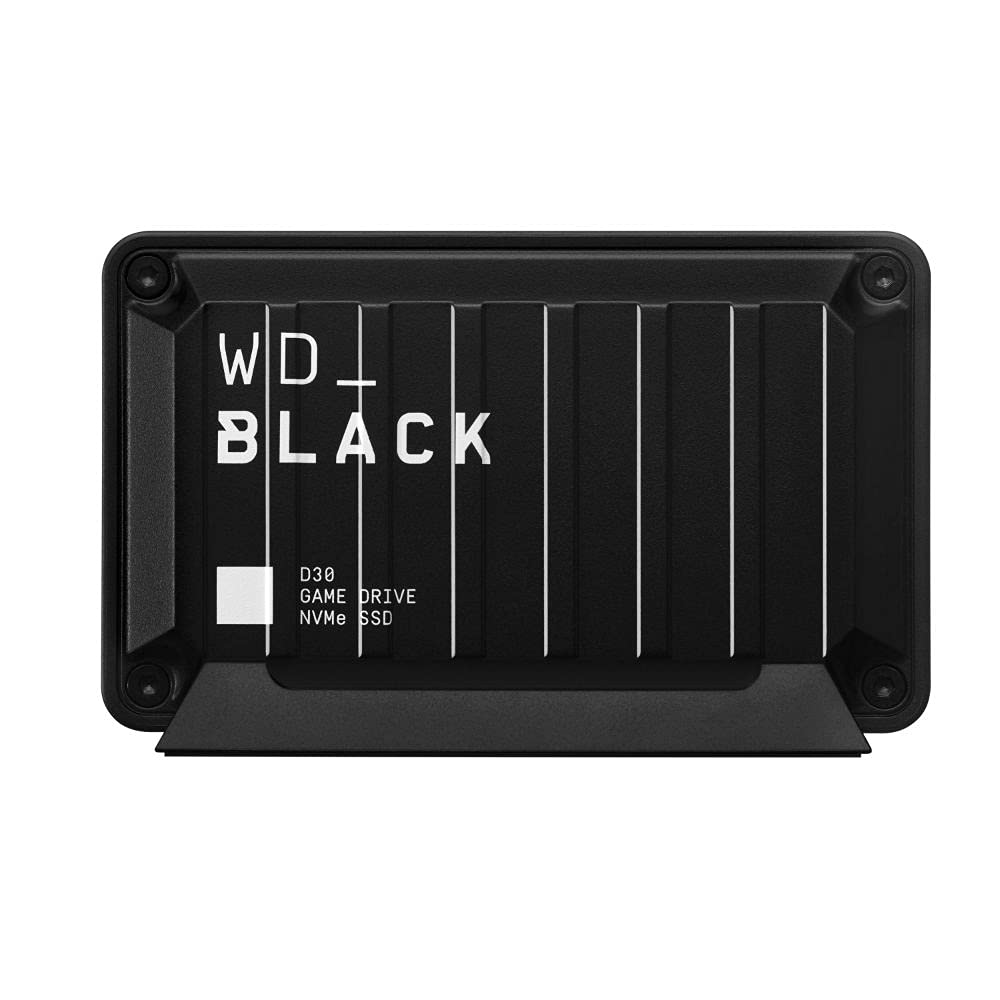 WD_BLACK D30 Game Drive SSD 2 TB (Übertragung mit 900 MB/s, USB Typ-C zu Typ-A Kabel) kompatibel mit PlayStation 5 und Xbox Series X|S, Schwarz