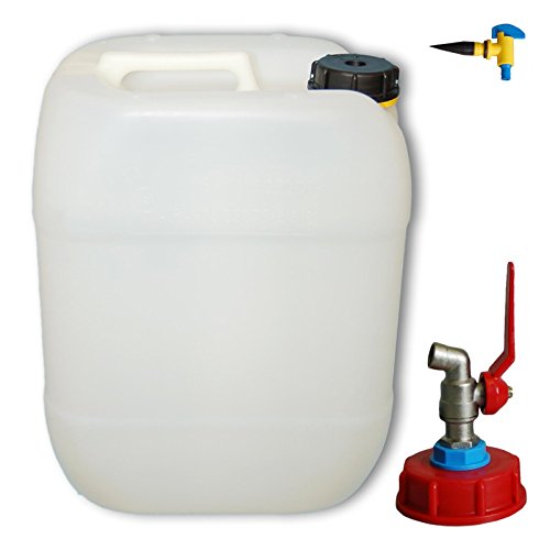 20 Liter Kanister mit Metallhahn & Entlüftungshahn (DIN 61)