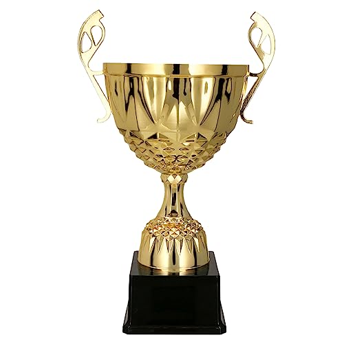 Larius Pokal aus Metall in Gold und Silber, Ehrenpreis Trophäe mit Wunschgravur (ohne Wunschtext, Gold, M)