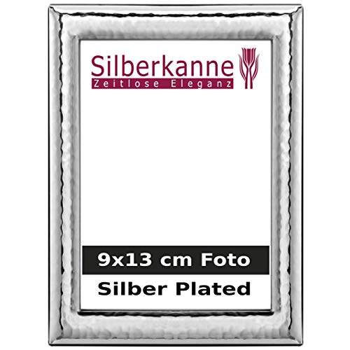 SILBERKANNE Bilderrahmen Monaco 9x13 cm Foto mit Holzrücken Premium Silber Plated edel versilbert in Top Verarbeitung